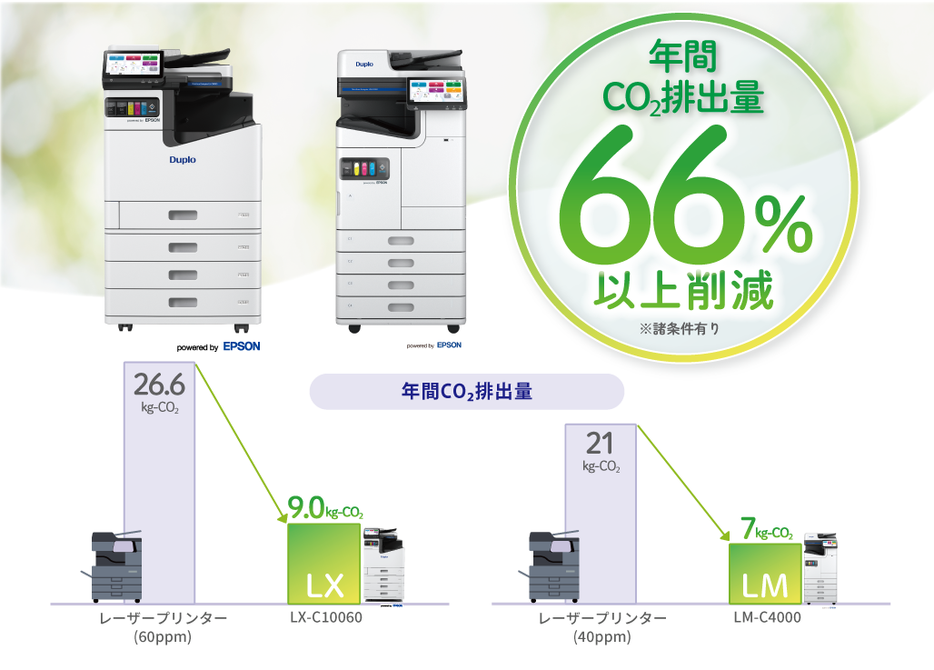 Co2排出率47%以上削減 ※諸条件有り